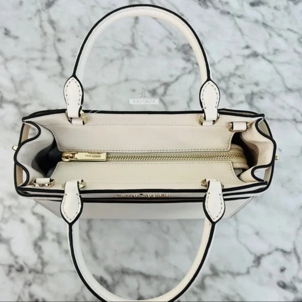 Kate Spade Staci Parchment White Small Satchel Crossbody - Picture 6 of 11